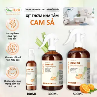 Xịt Đuổi Côn Trùng Vina Tươi 500ml An Toàn Cho Bé, Khử Mùi Nhà Cửa Tinh Dầu Thiên Nhiên Mùi Cam Sả
