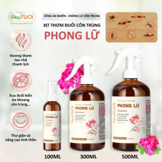 Xịt Đuổi Côn Trùng Vina Tươi 500ml An Toàn Cho Bé, Khử Mùi Nhà Cửa Tinh Dầu Thiên Nhiên mùi Phong Lữ