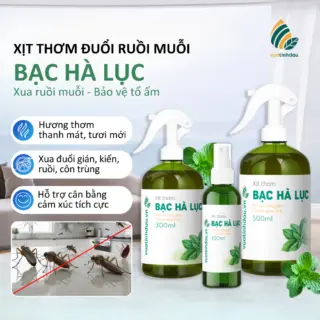 Xịt Muỗi Tinh Dầu Bạc Hà Lục VUATINHDAU 500ml An Toàn Cho Bé, Đuổi Gián Kiến Khử Mùi