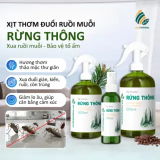 Xịt Muỗi Tinh Dầu Rừng Thông VUATINHDAU 500ml An Toàn Cho Bé, Đuổi Gián Kiến Khử Mùi