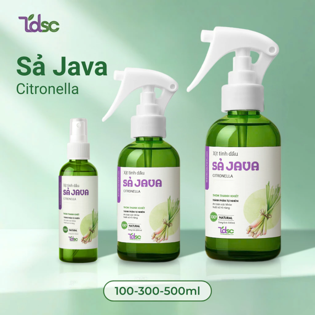 Xịt Đuổi Rệp Giường Mạt Bụi Ve Chó TDSC 300ml Tinh Dầu Thảo Mộc An Toàn Cho Nhà Cửa Mùi Sả Java