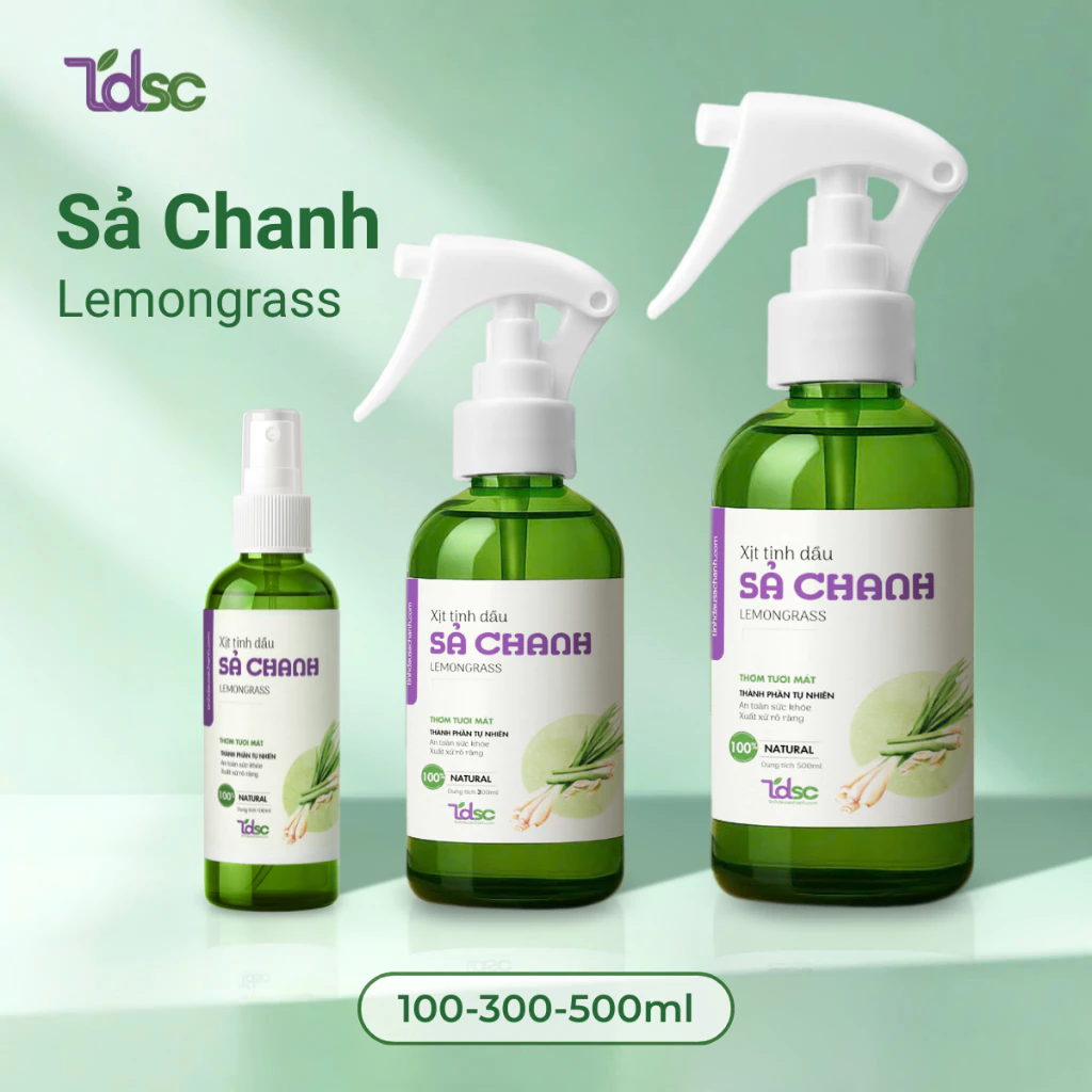 Xịt Đuổi Rệp Giường Mạt Bụi Ve Chó TDSC 300ml Tinh Dầu Thảo Mộc An Toàn Cho Nhà Cửa Mùi Sả Chanh