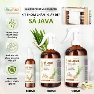 Xịt Khử Mùi Hôi Chân Giày VINA TƯƠI 300ml Tinh Dầu Thiên Nhiên Khử Khuẩn An Toàn Mùi Sả Java