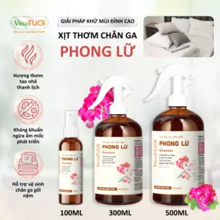 Chai Xịt Thơm Chăn Ga Gối Niệm Khử Mùi Khử Khuẩn Ẩm Mốc VINA TƯƠI 300ml Tinh Dầu Mùi Phong Lữ