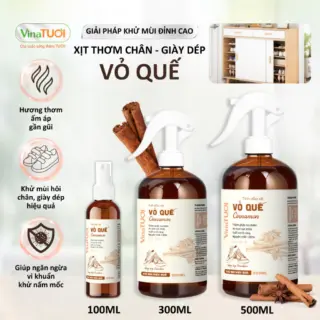 Xịt Khử Mùi Hôi Chân Giày VINA TƯƠI 300ml Tinh Dầu Thiên Nhiên Khử Khuẩn An Toàn Mùi Vỏ Quế