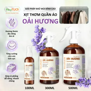 Xịt Thơm Quần Áo VINA TƯƠI 300ml Khử Mùi Lưu Hương An Toàn Mẹ Bầu, Bé Mùi Oải Hương