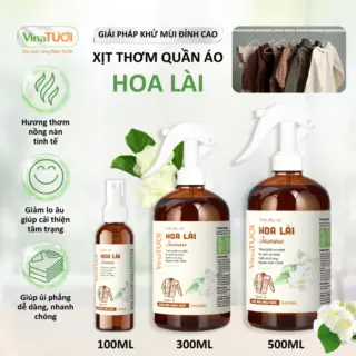 Xịt Thơm Quần Áo VINA TƯƠI 500ml Khử Mùi Lưu Hương An Toàn Mẹ Bầu, Bé Mùi Hoa Lài