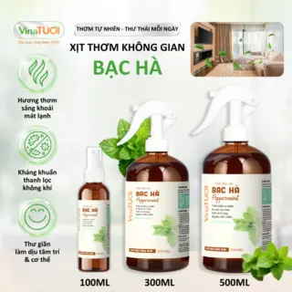 Bình Xịt Thơm Phòng Tinh Dầu Thiên Nhiên Vina Tươi 500ml Thư Giãn, Đuỗi Muỗi, Côn Trùng Mùi Bạc hà