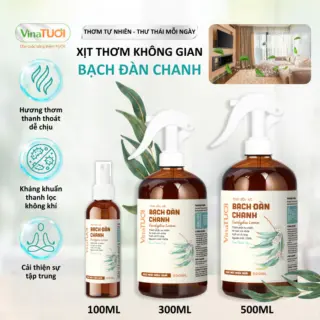 Bình Xịt Thơm Phòng Tinh Dầu Thiên Nhiên Vina Tươi 500ml Thư Giãn, Đuỗi Muỗi, Côn Trùng Mùi Bạch Đàn Chanh