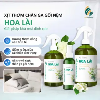 Chai Xịt Thơm Chăn Ga Gối Niệm Khử Mùi Khử Khuẩn Ẩm Mốc VUATINHDAU 300ml Tinh Dầu Hoa Lài