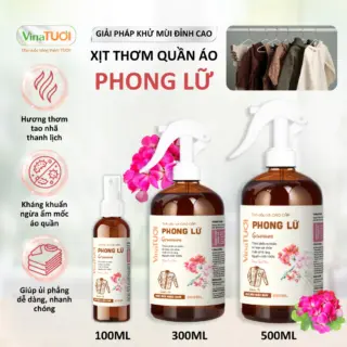 Xịt Thơm Quần Áo VINA TƯƠI 300ml Khử Mùi Lưu Hương An Toàn Mẹ Bầu, Bé Mùi Phong Lữ