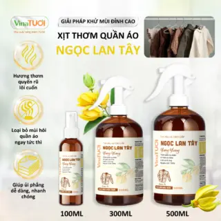 Xịt Thơm Quần Áo VINA TƯƠI 500ml Khử Mùi Lưu Hương An Toàn Mẹ Bầu, Bé Mùi Ngọc lan Tây
