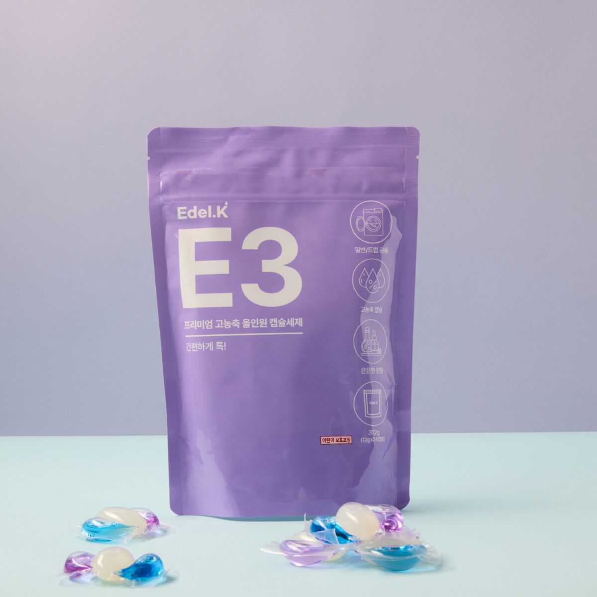 Viên Giặt Edel.K E3 Lavender Bloom Laundry Capsules (24pcs)