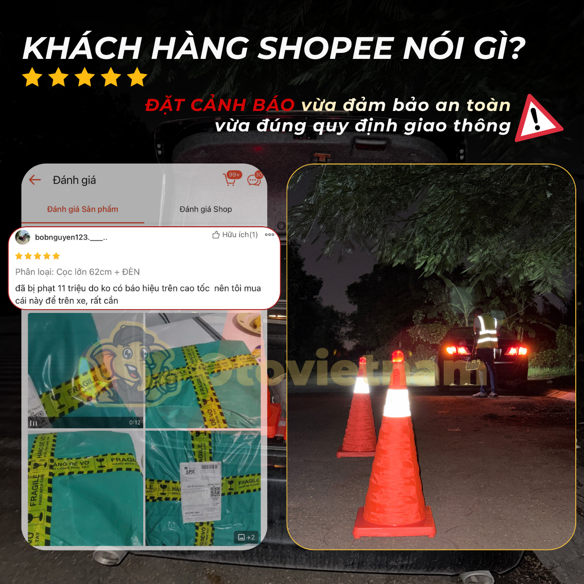 Cọc tiêu cảnh báo giao thông gấp gọn Jumbotec (loại lớn) - Hình ảnh 9