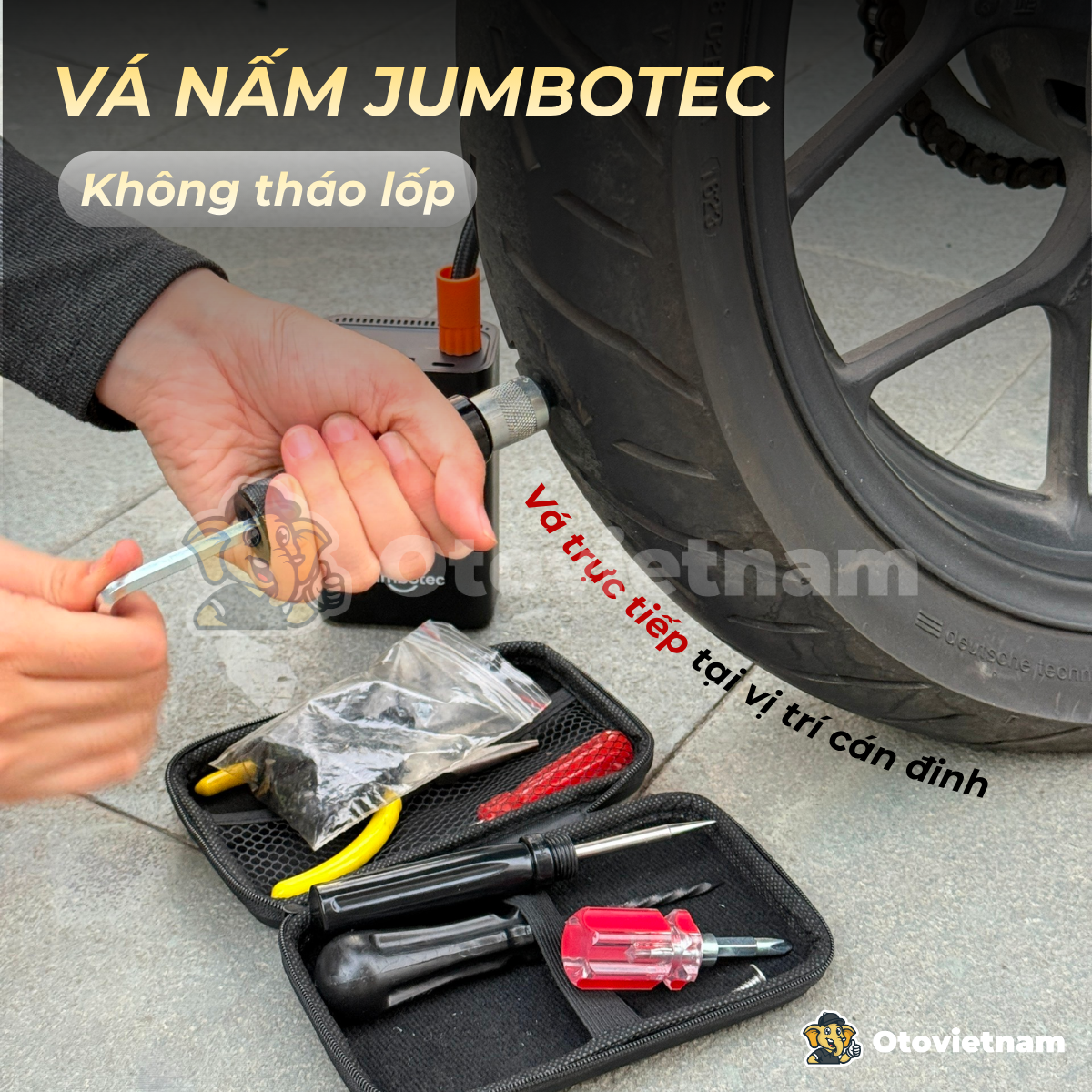 Bộ nấm vá lốp xe không ruột Jumbotec - Hình ảnh 6