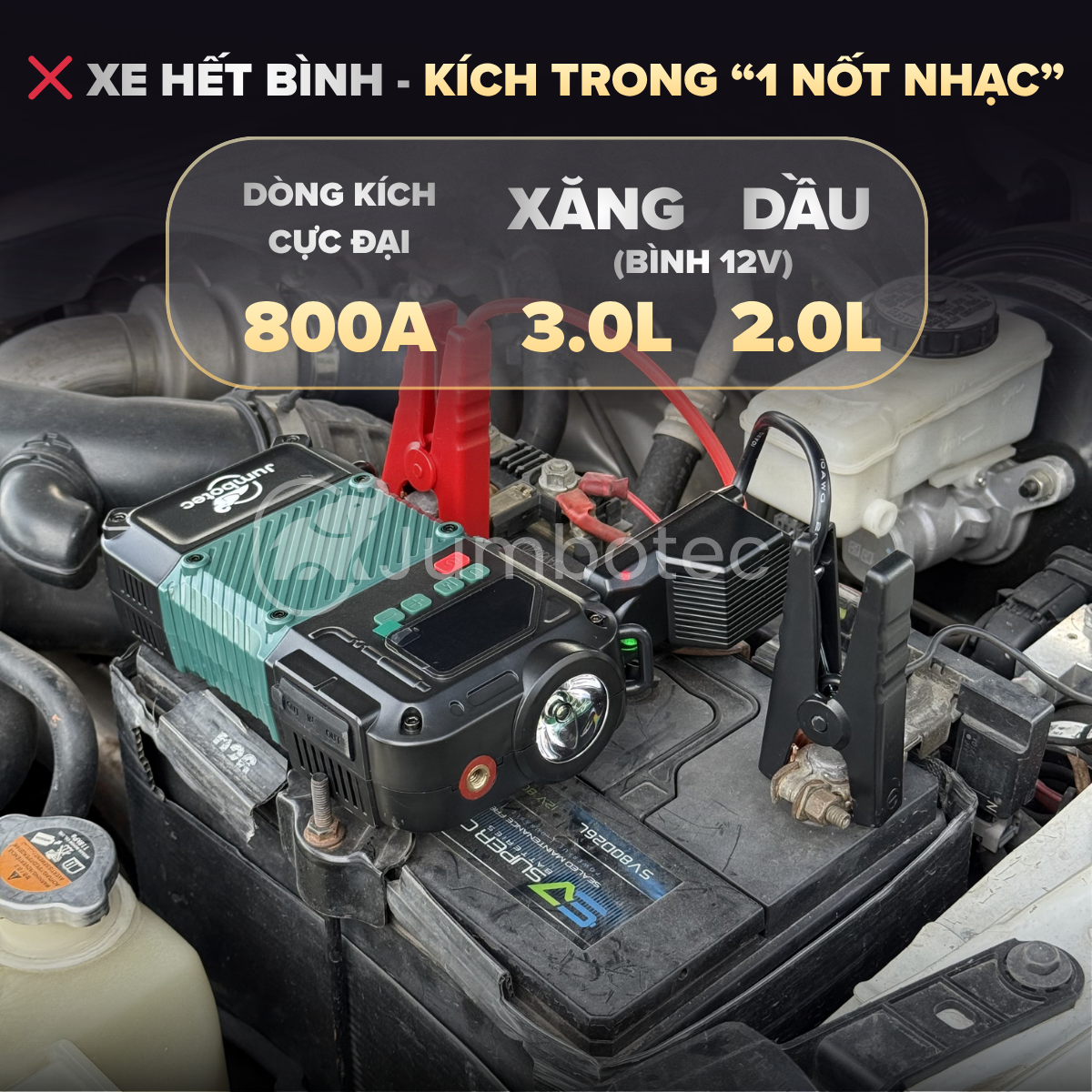 Bơm lốp kiêm kích bình Jumbotec B02 - Hình ảnh 3