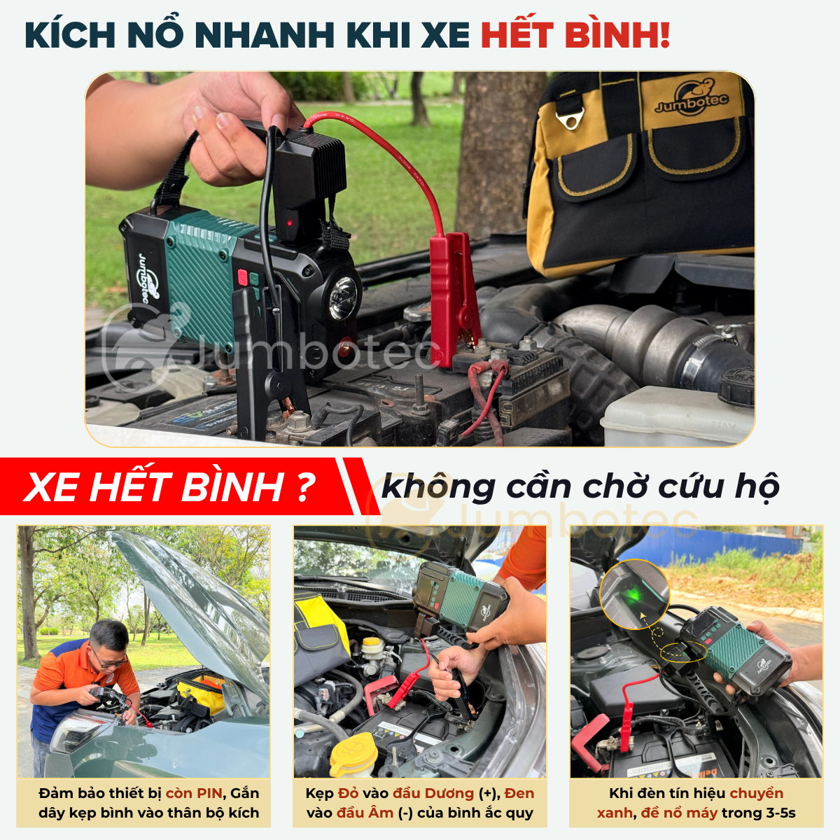 Bơm lốp kiêm kích bình Jumbotec B02 - Hình ảnh 6