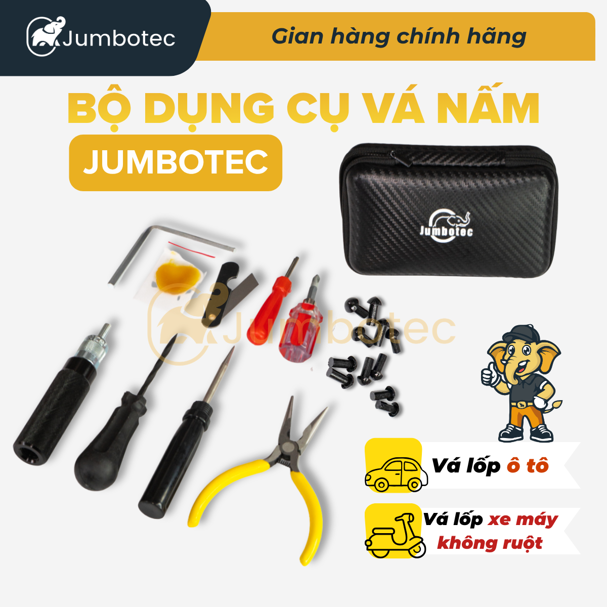 Bộ nấm vá lốp xe không ruột Jumbotec