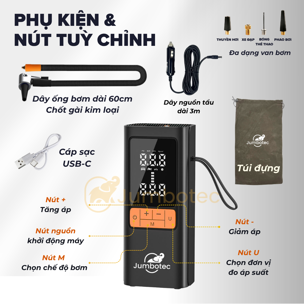 Bơm lốp Jumbotec B03 - Hình ảnh 3