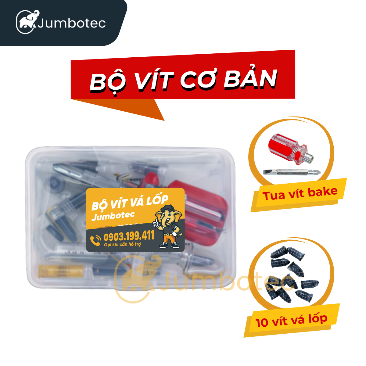 Bộ vít vá lốp khẩn cấp Jumbotec - Hình ảnh 7