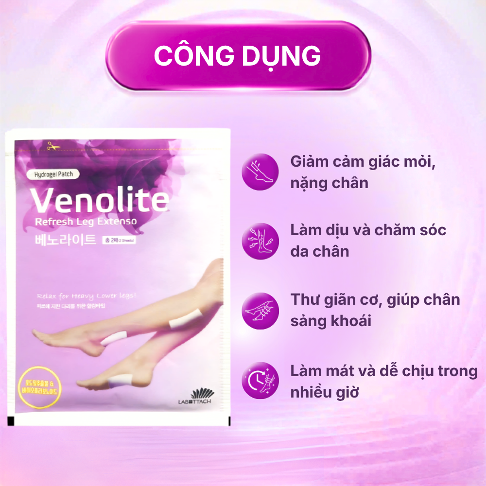 Miếng Dán Thư Giãn Chân VENOLITE 2 Miếng 10 × 12cm - Hình ảnh 13