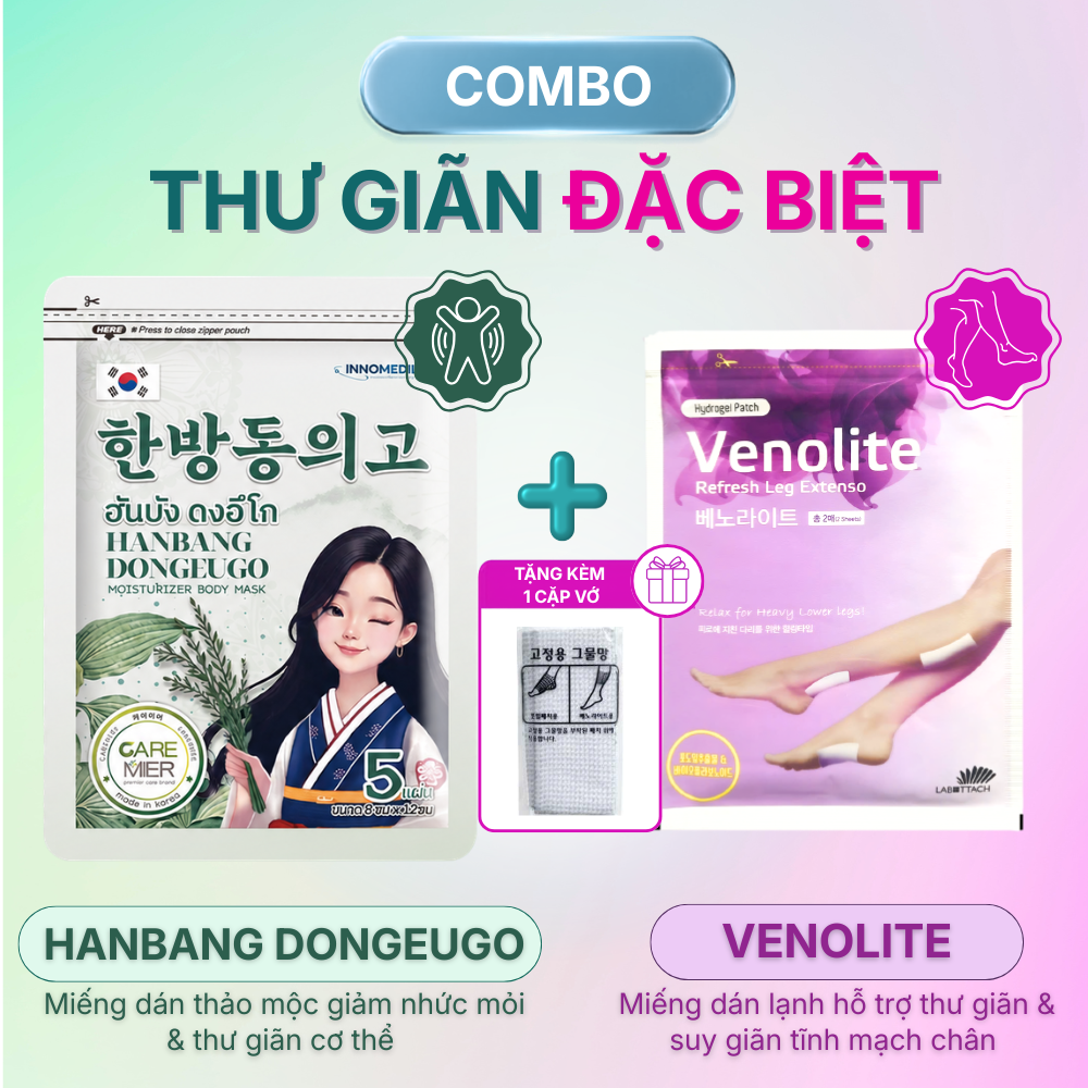 Miếng Dán Thư Giãn Chân VENOLITE 2 Miếng 10 × 12cm - Hình ảnh 3