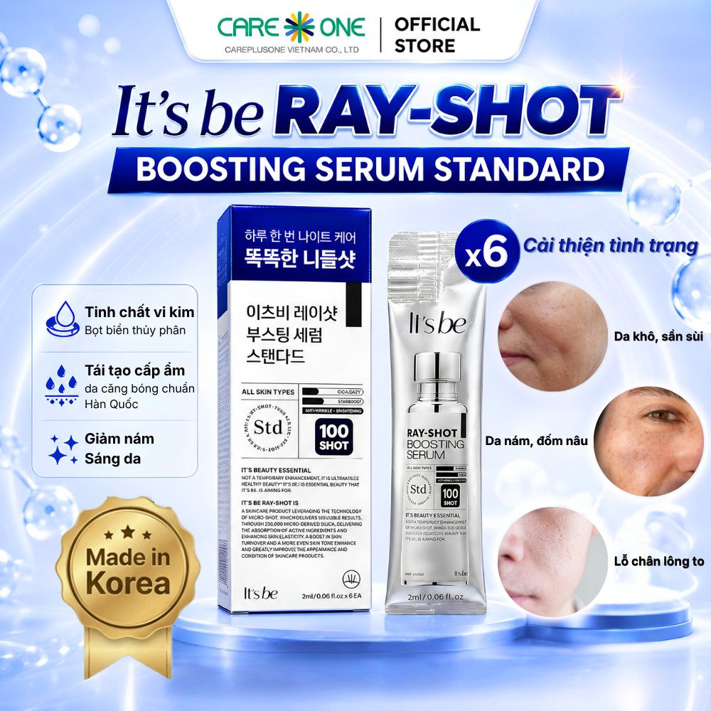 Tinh Chất Vi Kim Cấp Ẩm Tái Tạo Căng Bóng Giảm Nếp Nhăn It's be RAY-SHOT 100 Sáng Da Giảm Thâm Nám